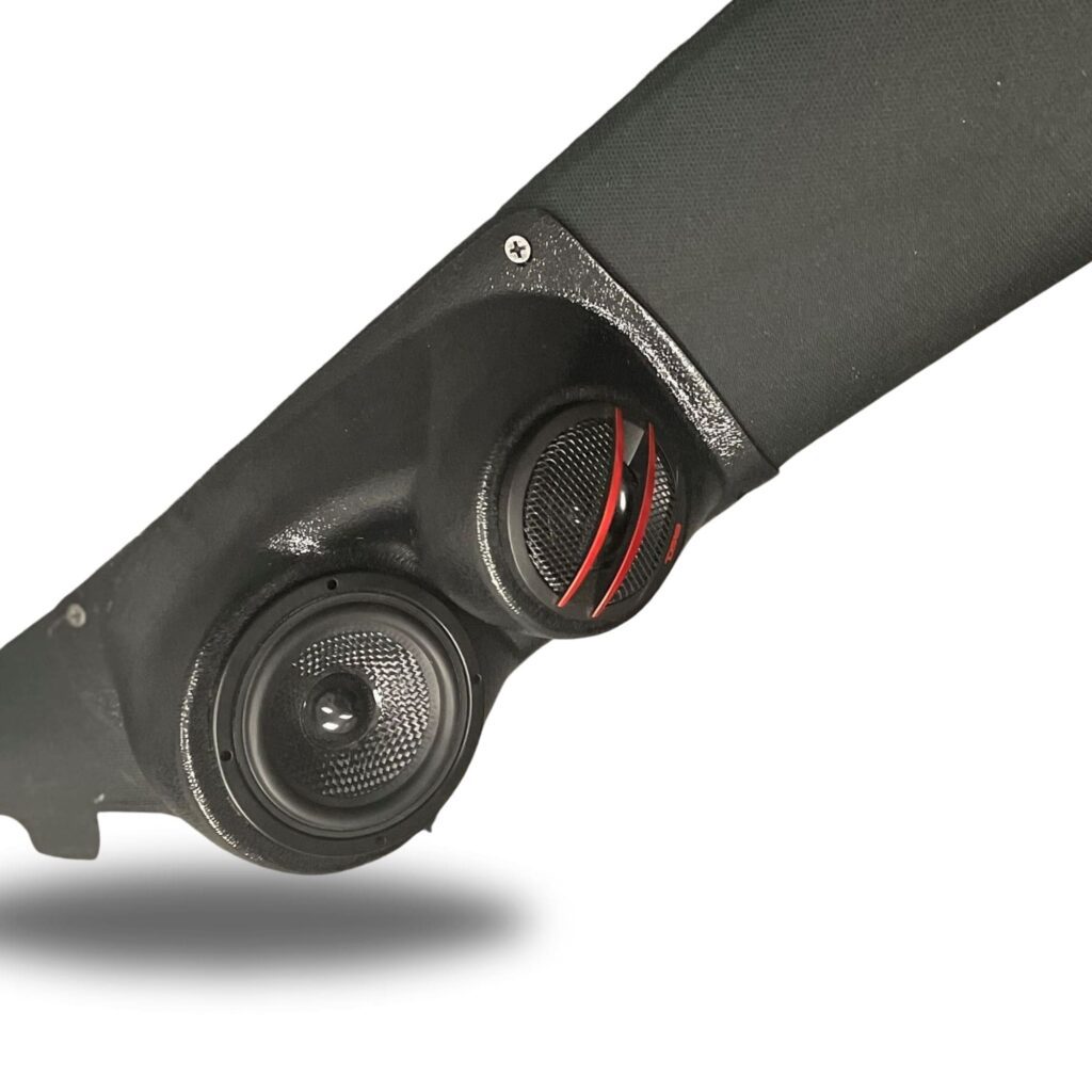 A-Pillar Custom Speaker Pods for the 2011-2023 Chrysler 300C Dodge Charger to hold 3.5 in and 2.0 in speakers for car audio installation upgrade