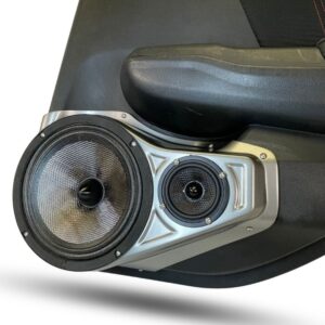 Single 8.00 in + Single 3.50 in Speaker Pods compatible with the Rear Door of a 12-15 Honda Civic 4 Door