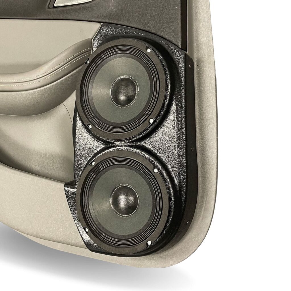 Rear Door Custom Speaker Pods for the 2014-2020 Chevrolet Impala to hold Dual 6.5 in speakers for car audio installation upgrade