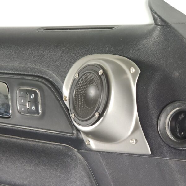 right ortho Speaker Upgrade for the Front Door of your 2015-2023 Ford Mustang. Easy installation of a Single 3.5" Speaker or Tweeter for the most powerful car stereo possible.