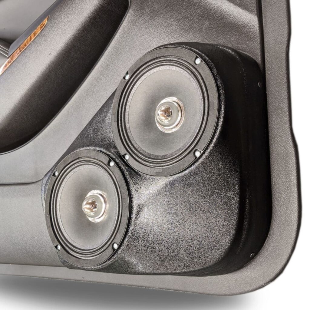 Front Door Custom Speaker Pods for the 2015-2020 Chevrolet Suburban Chevrolet Tahoe GMC Yukon to hold Dual 6.5 in speakers for car audio installation upgrade