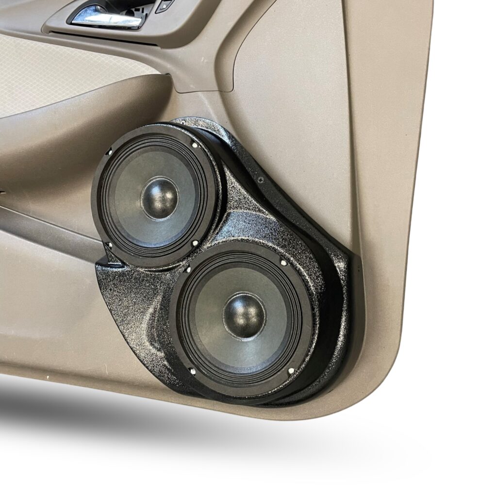 Front Door Custom Speaker Pods for the 2016-2025 Chevrolet Malibu to hold Dual 6.5 in speakers for car audio installation upgrade