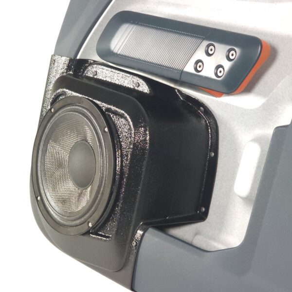 right ortho Speaker Upgrade for the Front Door of your 2022-2024 Ford Maverick. Easy installation of a Single 8" Midrange for the most powerful car stereo possible.