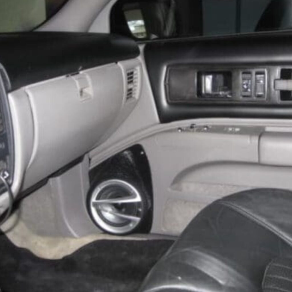 Front Door Custom Speaker Pods for the 1992-1996 Chevrolet Caprice Impala to hold 6.5 in speakers for car audio installation upgrade