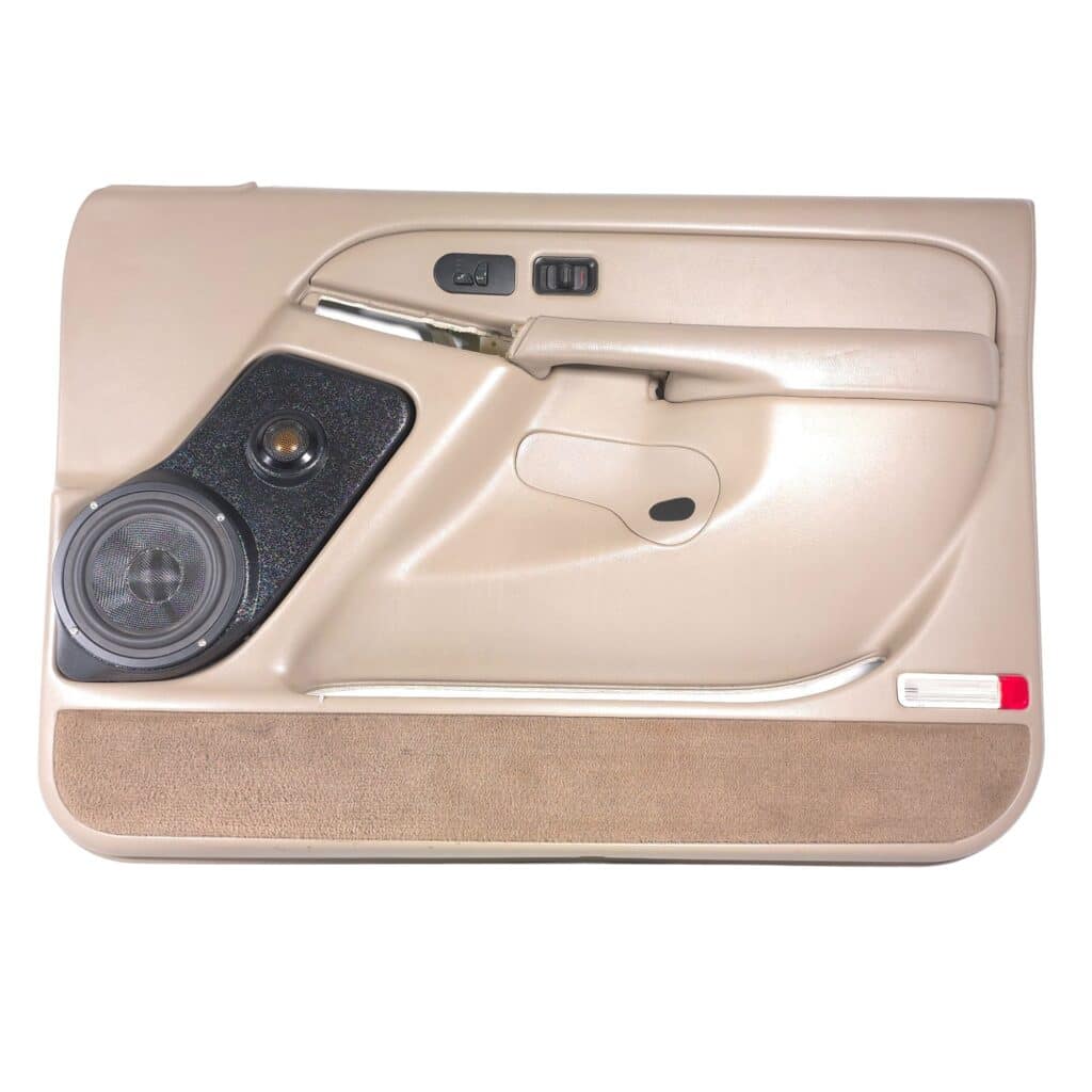 Front Door Custom Speaker Pods for the 2000-2006 Cadillac Escalade Chevrolet Avalanche Silverado Tahoe Suburban GMC Sierra Yukon to hold 6.5 in and 2.0 in speakers for car audio installation upgrade