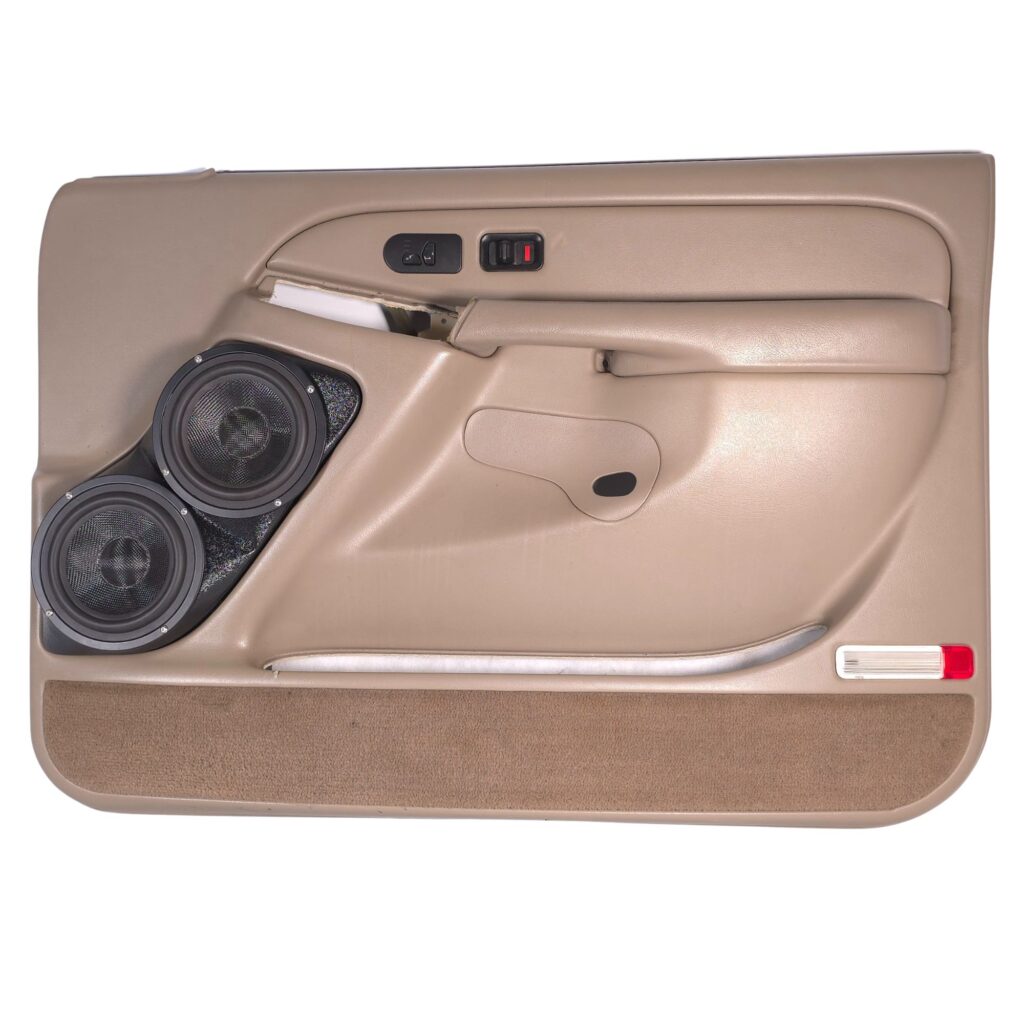 Front Door Custom Speaker Pods for the 2000-2006 Cadillac Escalade Chevrolet Avalanche Silverado Tahoe Suburban GMC Sierra Yukon to hold Dual 6.5 in  speakers for car audio installation upgrade