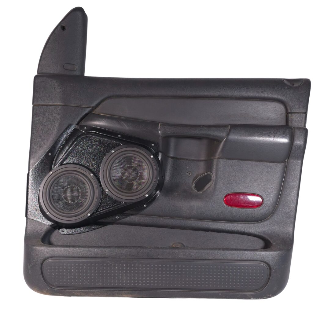 Front Door Custom Speaker Pods for the 2002-2005 Dodge Ram to hold Dual 6.5 in speakers for car audio installation upgrade