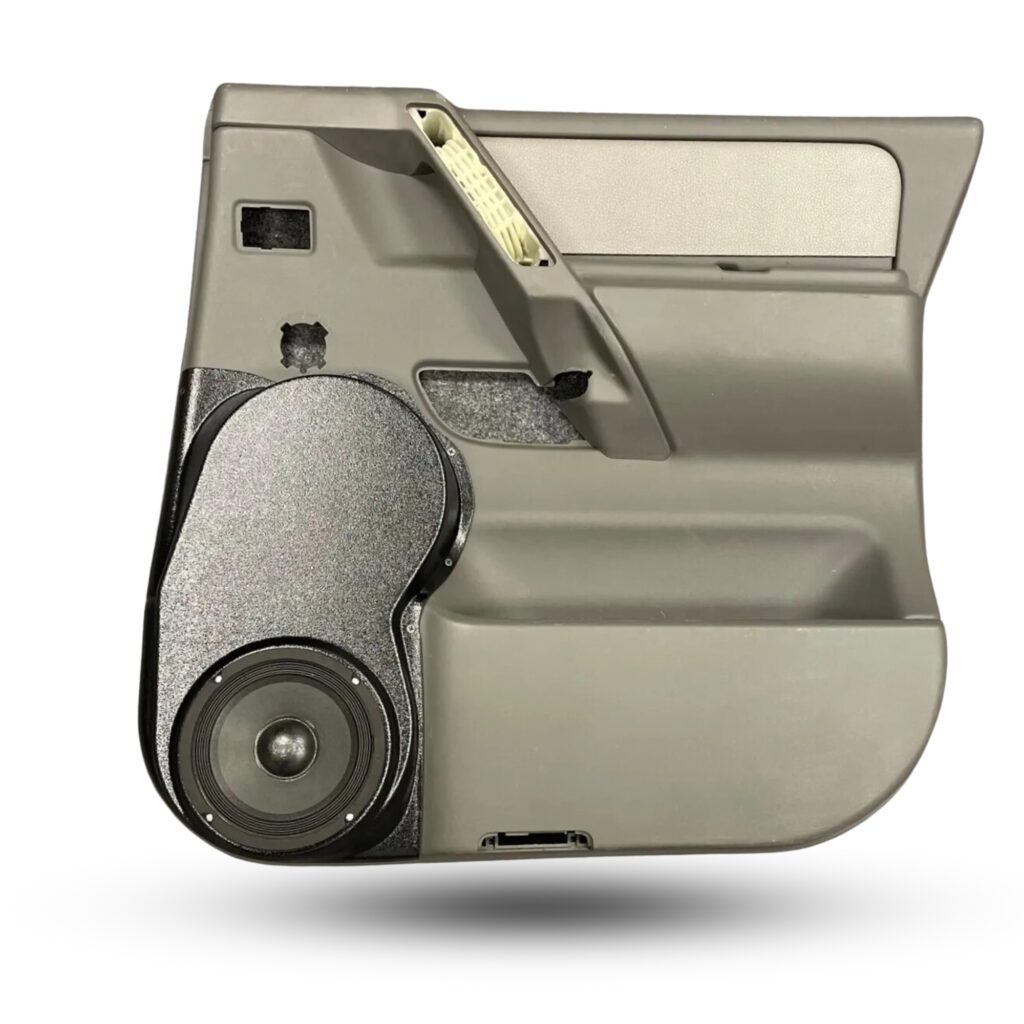 Rear Door Custom Speaker Pods for the 2004-2007 Infiniti QX56 Nissan Armada Titan to hold 6.5 in speakers for car audio installation upgrade