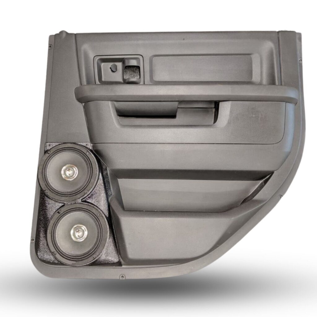 Rear Door Custom Speaker Pods for the 2009-2018 Dodge Ram to hold Dual 6.5 in speakers for car audio installation upgrade