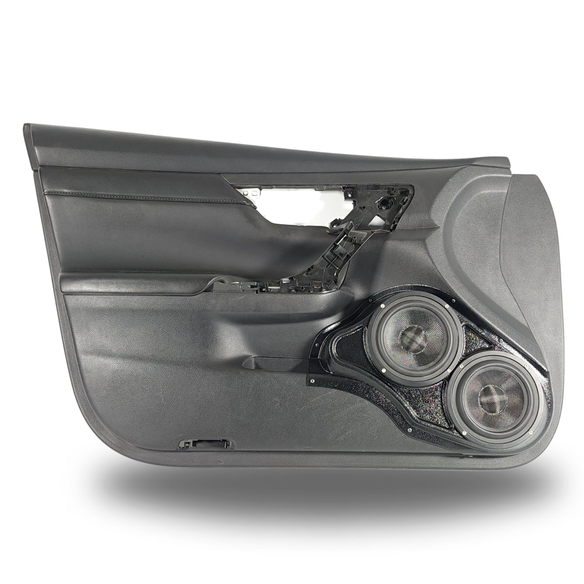 Custom Speaker Pods Dual 6.5" Speaker Pods for 2013-2018 Nissan Altima top center Speaker Upgrade for the Front Door of your 2013-2018 Nissan Altima. Easy installation of a Dual 6.5" Midrange for the most powerful car stereo possible.