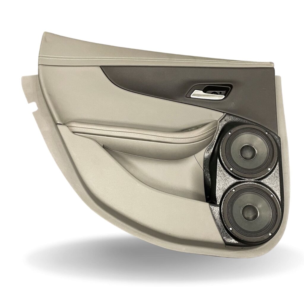 Rear Door Custom Speaker Pods for the 2014-2020 Chevrolet Impala to hold Dual 6.5 in speakers for car audio installation upgrade