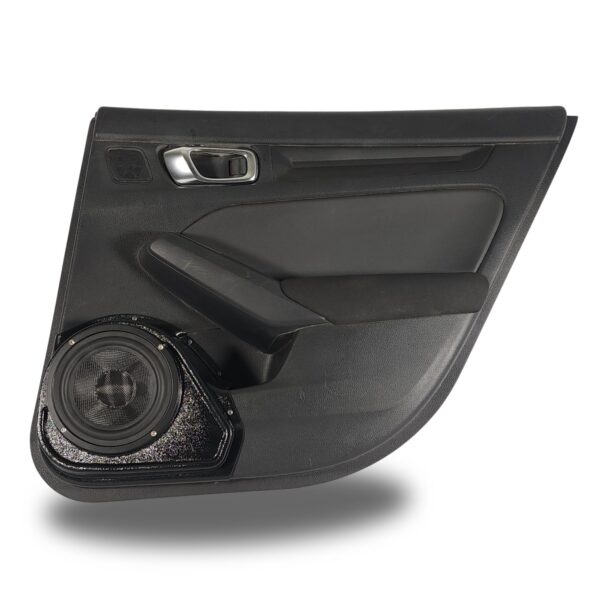 top center Speaker Upgrade for the Rear Door of your 2021-2024 Honda Civic. Easy installation of a Single 6.5" Midrange for the most powerful car stereo possible.