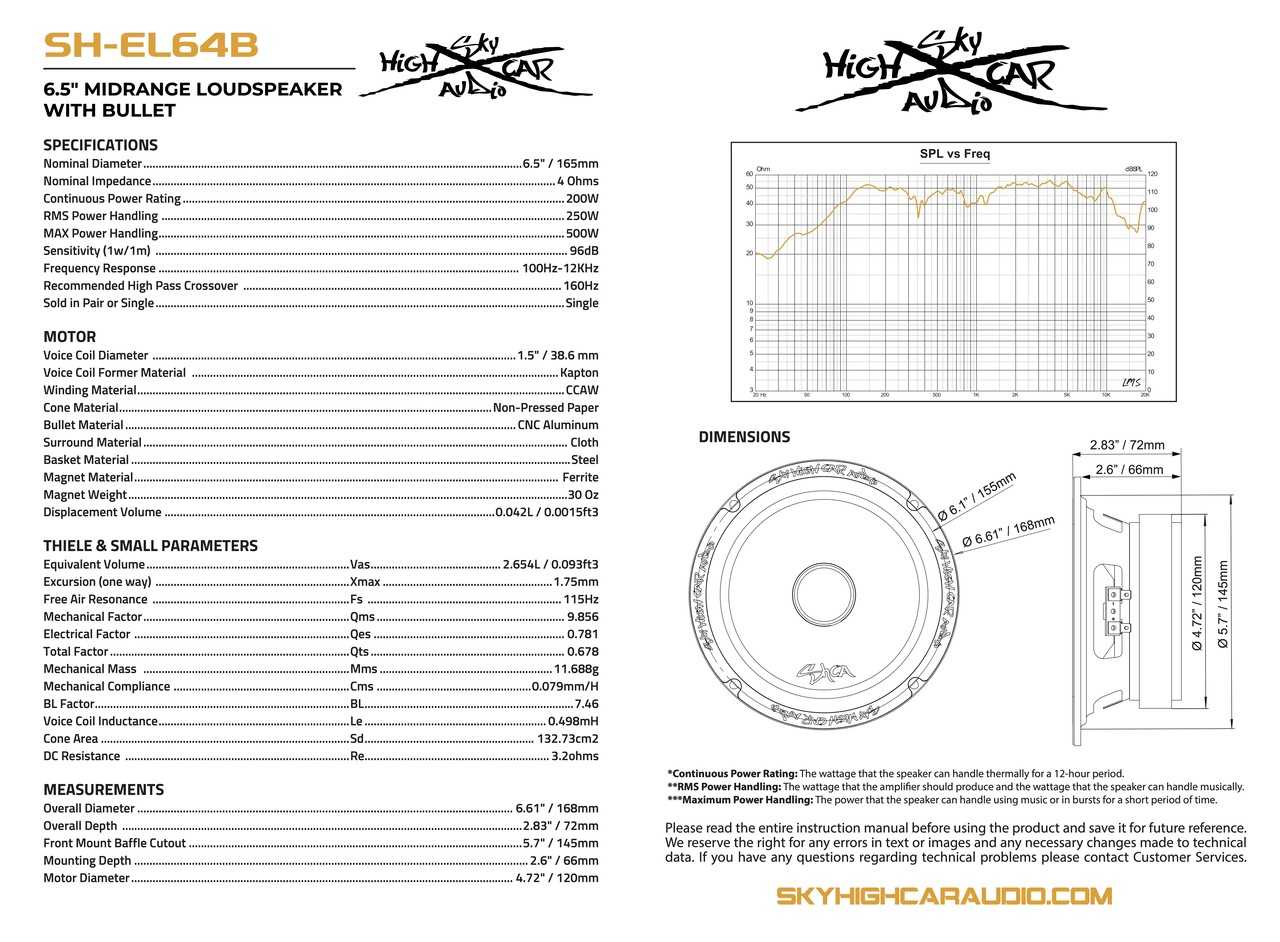 SHCA SH-EL64B 6.5" Midrange Speaker - 500 Watts 4 ohm - Image 6