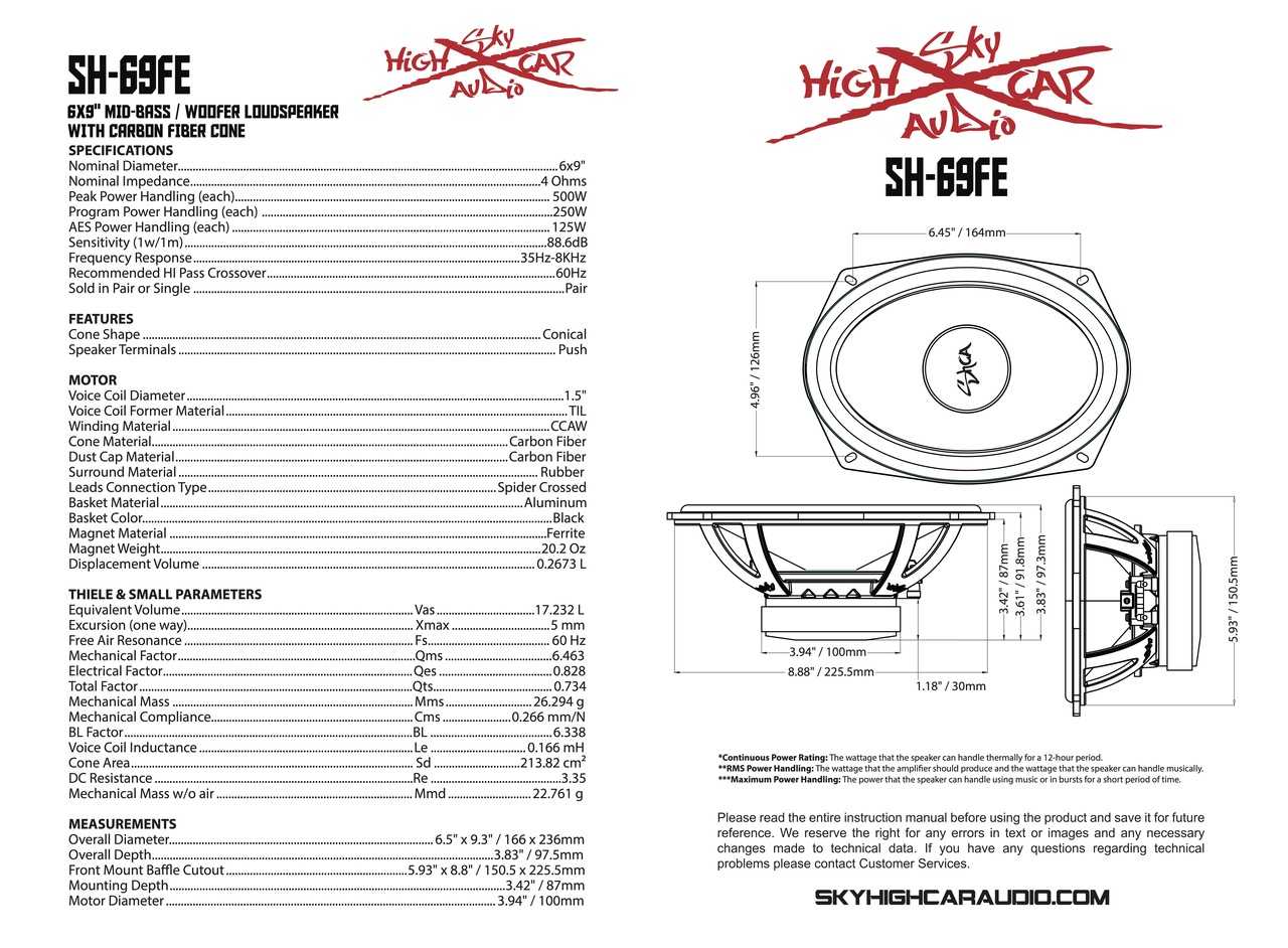Sky High Car Audio SH-69FE 6x9" Mid Woofer Pair w/ Carbon Fiber Cone - Image 11