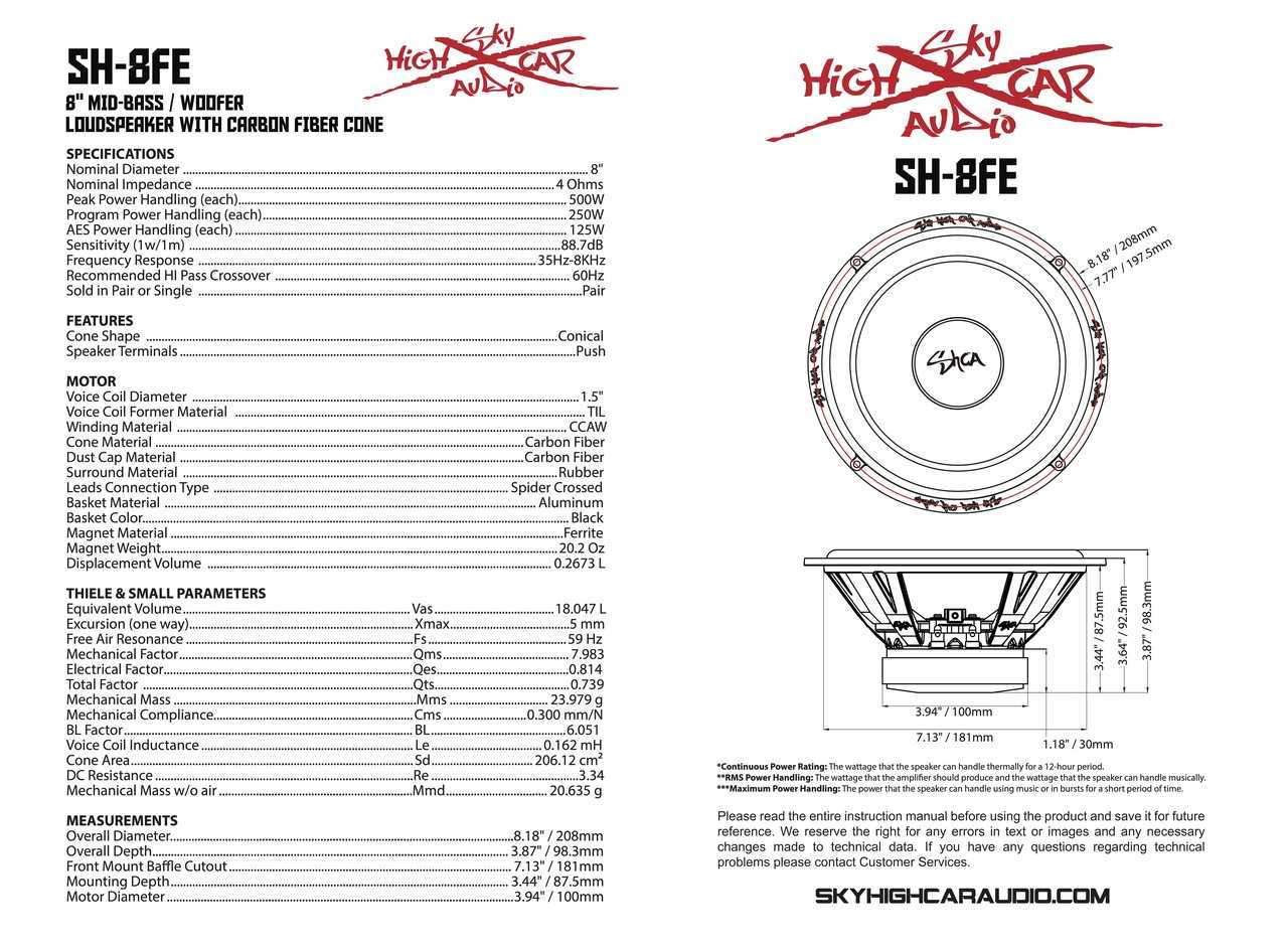 Sky High Car Audio SH-8FE 8" Mid Woofer Pair w/ Carbon Fiber Cone - Image 11
