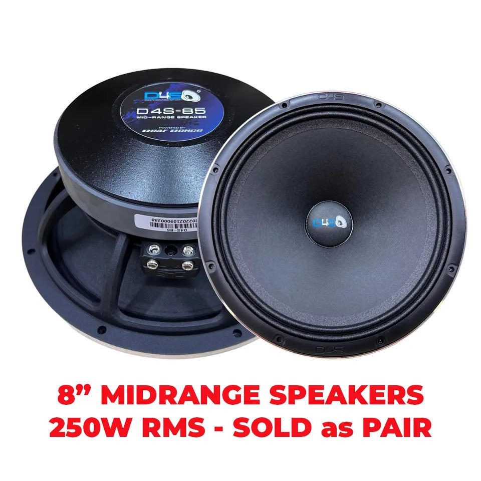 DOWN4SOUND PRO AUDIO D4S-85 8 INCH MIDRANGE SPEAKER | 250W RMS | 4 OHM - (PAIR)