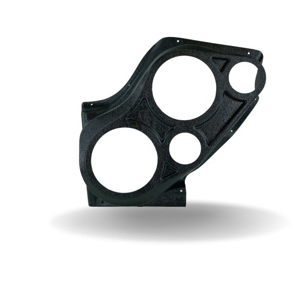 Front Door Custom Speaker Pods for the 2000-2006 Cadillac Escalade Chevrolet Avalanche Silverado Tahoe Suburban GMC Sierra Yukon to hold Dual 6.5 in and Dual 3.5 in speakers for car audio installation upgrade