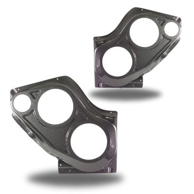 Front Door Custom Speaker Pods for the 2000-2006 Cadillac Escalade Chevrolet Avalanche Silverado Tahoe Suburban GMC Sierra Yukon to hold Dual 6.5 in and 3.5 in  speakers for car audio installation upgrade