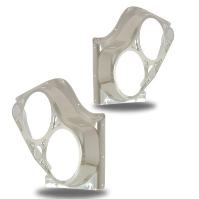Front Door Custom Speaker Pods for the 2000-2006 Cadillac Escalade Chevrolet Avalanche Silverado Tahoe Suburban GMC Sierra Yukon to hold Dual 8.0 in and Dual 2.0 in speakers for car audio installation upgrade
