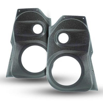 Front Door Custom Speaker Pods for the 2009-2018 Dodge Ram to hold 6.5 in and 2.0 in speakers for car audio installation upgrade