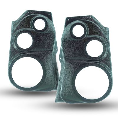 Front Door Custom Speaker Pods for the 2009-2018 Dodge Ram to hold 6.5 in and 3.5 in and 2.0 in speakers for car audio installation upgrade