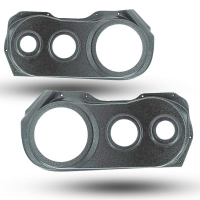 Front Door Custom Speaker Pods for the 2010-2015 Chevrolet Camaro to hold 6.5 in and 3.5 in and 2.0 in speakers for car audio installation upgrade