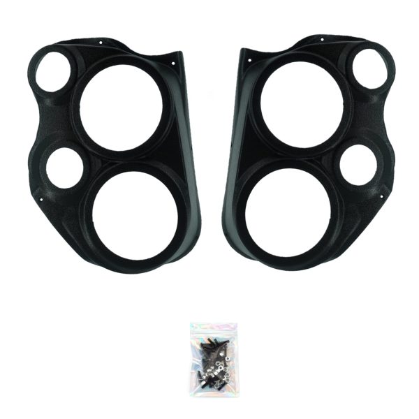 Front Door Custom Speaker Pods for the 2010-2013 Chevrolet Silverado GMC Sierra to hold Dual 6.5 in and Dual 3.5 in speakers for car audio installation upgrade