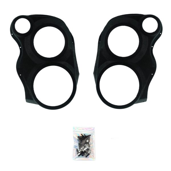 Front Door Custom Speaker Pods for the 2007-2009 Cadillac Escalade Chevrolet Avalanche Tahoe Silverado Suburban GMC Yukon Sierra to hold 8.0 in and 6.5 in and 3.5 in speakers for car audio installation upgrade