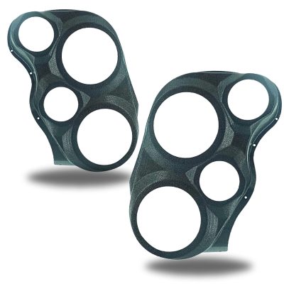 Front Door Custom Speaker Pods for the 2007-2009 Cadillac Escalade Chevrolet Avalanche Tahoe Silverado Suburban GMC Yukon Sierra to hold Dual 6.5 in and Dual 4.0 in speakers for car audio installation upgrade