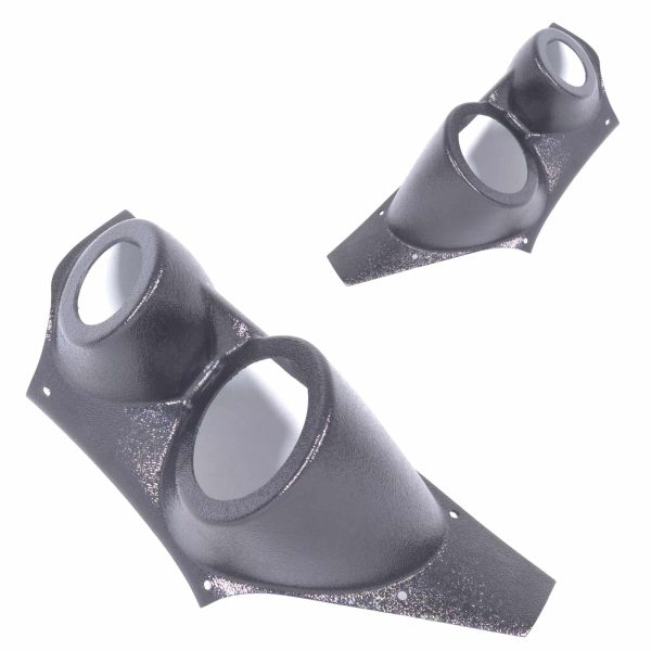A-Pillar Custom Speaker Pods for the 2015-2020 Ford F-150 F-250F-350 to hold 3.5 in and 2.0 in speakers for car audio installation upgrade