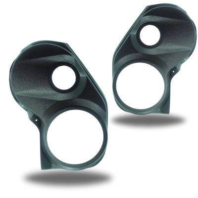 Front Door Custom Speaker Pods for the 2019-2023 Chevrolet Silverado GMC Sierra to hold 8.0 in and 3.5 in speakers for car audio installation upgrade
