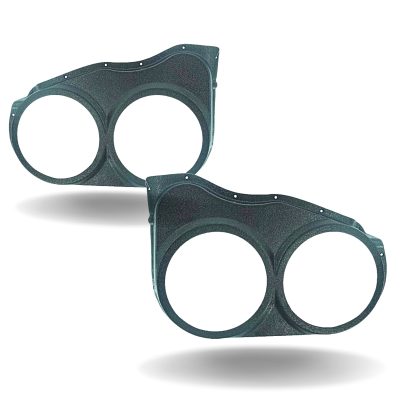 Front Door Custom Speaker Pods for the 1995-1999 Cadillac Escalade Chevrolet Silverado Suburban Tahoe GMC Sierra Yukon to hold Dual 8.0 in speakers for car audio installation upgrade