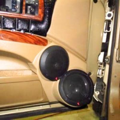 Front Door Custom Speaker Pods for the 1992-1996 Chevrolet Caprice Impala to hold 6.5 in and 5.25 in speakers for car audio installation upgrade