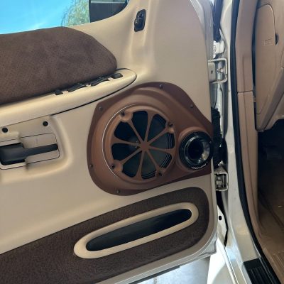 Front Door Custom Speaker Pods for the 1997-2001 Ford Explorer to hold 6.5 in and 3.5 in speakers for car audio installation upgrade