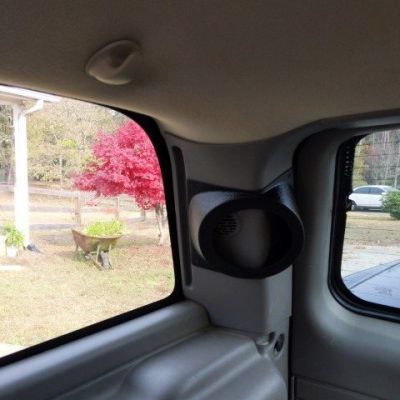 Rear D-Pillar Custom Speaker Pods for the 2000-2006 Cadillac Escalade Chevrolet Avalanche Silverado Tahoe Suburban GMC Sierra Yukon to hold 6.5 in speakers for car audio installation upgrade