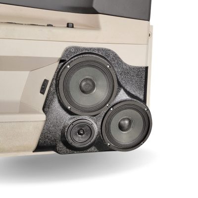 Front Door Custom Speaker Pods for the 2005-2007 Chrysler 300C to hold Dual 6.5 in and 3.5 in speakers for car audio installation upgrade