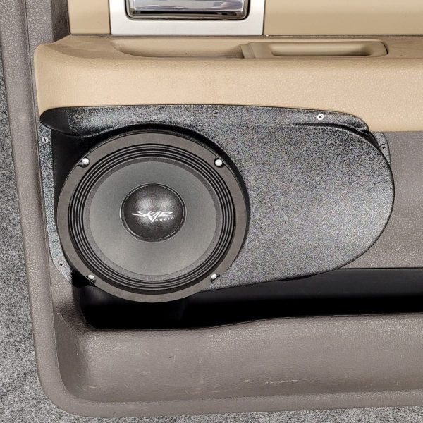 customer image Speaker Upgrade for the Rear Door of your 2009-2014 Ford F150. Easy installation of a Single 8" Midrange for the most powerful car stereo possible.