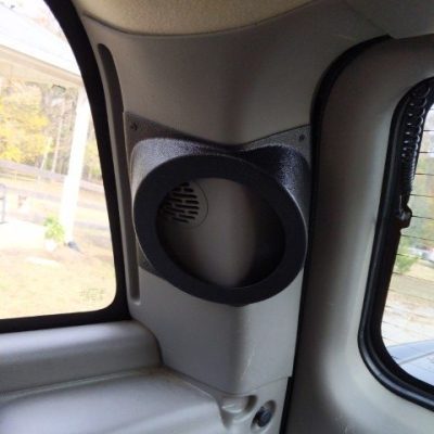 Rear D-Pillar Custom Speaker Pods for the 2000-2006 Cadillac Escalade Chevrolet Avalanche Silverado Tahoe Suburban GMC Sierra Yukon to hold 6.5 in speakers for car audio installation upgrade