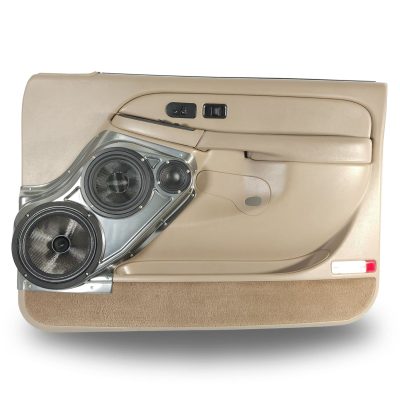 Front Door Custom Speaker Pods for the 2000-2006 Cadillac Escalade Chevrolet Avalanche Silverado Tahoe Suburban GMC Sierra Yukon to hold 8.0 in and 6.5 in and 3.5 in speakers for car audio installation upgrade