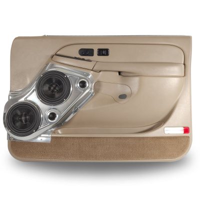 Front Door Custom Speaker Pods for the 2000-2006 Cadillac Escalade Chevrolet Avalanche Silverado Tahoe Suburban GMC Sierra Yukon to hold Dual 6.5 in and Dual 2.0 in speakers for car audio installation upgrade