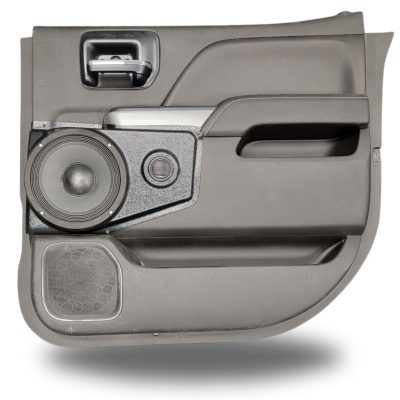 Rear Door Custom Speaker Pods for the 2014-2018 Chevrolet Silverado GMC Sierra to hold 8.0 in and 2.0 in speakers for car audio installation upgrade