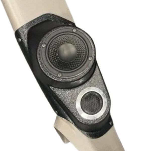 A-Pillar Custom Speaker Pods for the 2000-2006 Cadillac Escalade Chevrolet Avalanche Silverado Tahoe Suburban GMC Sierra Yukon to hold 3.5 in and 2.0 in speakers for car audio installation upgrade