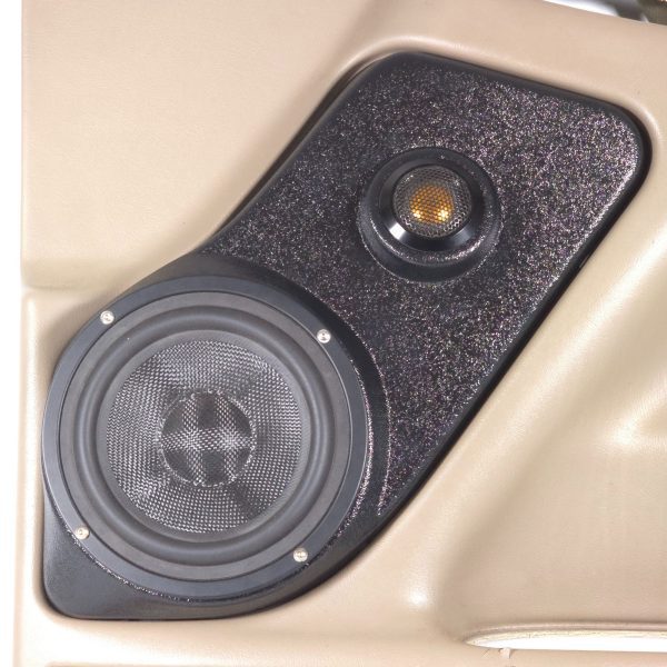 Front Door Custom Speaker Pods for the 2000-2006 Cadillac Escalade Chevrolet Avalanche Silverado Tahoe Suburban GMC Sierra Yukon to hold 6.5 in and 2.0 in speakers for car audio installation upgrade