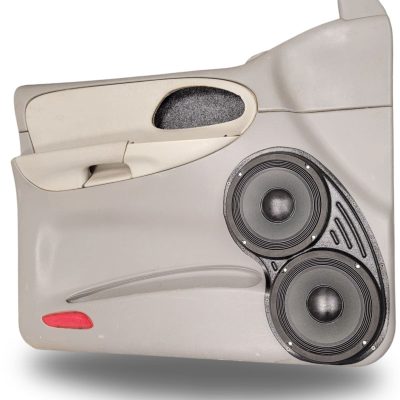 Front Door Custom Speaker Pods for the 2002-2005 Chevrolet Trailblazer to hold Dual 8.0 in speakers for car audio installation upgrade