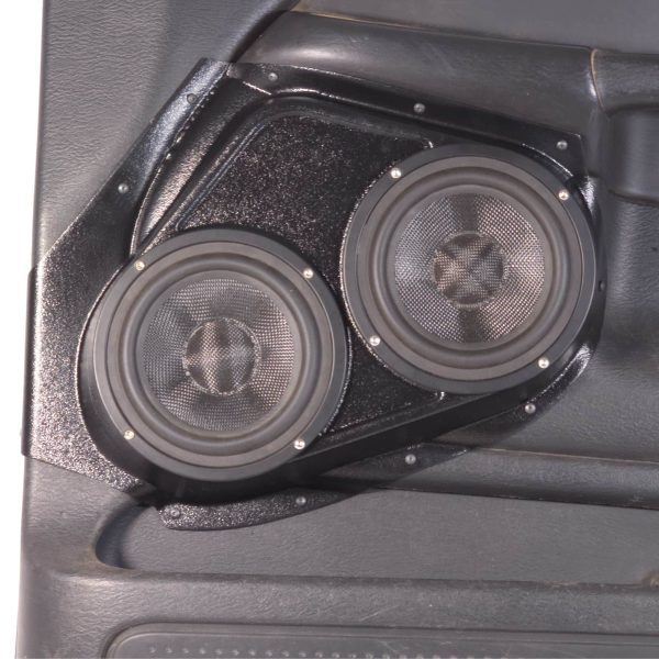 Front Door Custom Speaker Pods for the 2002-2005 Dodge Ram to hold Dual 6.5 in speakers for car audio installation upgrade