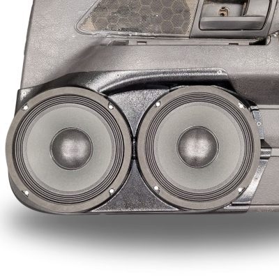 Front Door Custom Speaker Pods for the 2003-2008 Ford CrownVictoria Mercury GrandMarquis Marauder to hold Dual 8.0 in speakers for car audio installation upgrade