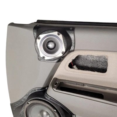 Front Door Custom Speaker Pods for the 2004-2012 Chevrolet Colorado GMC Canyon to hold 3.5 in speakers for car audio installation upgrade