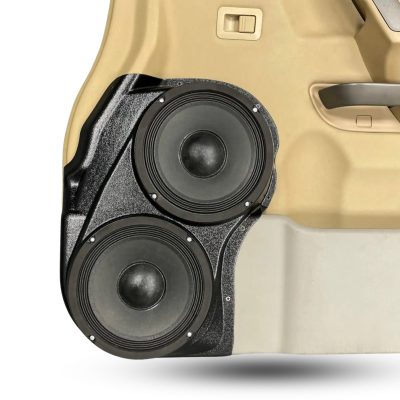 Front Door Custom Speaker Pods for the 2004-2007 Infiniti QX56 Nissan Armada Titan to hold Dual 8.0 in speakers for car audio installation upgrade