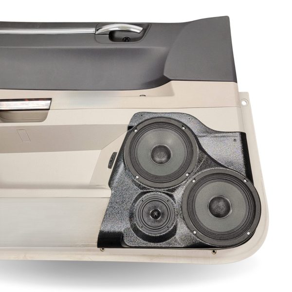 Front Door Custom Speaker Pods for the 2005-2007 Chrysler 300C to hold Dual 6.5 in and 3.5 in speakers for car audio installation upgrade