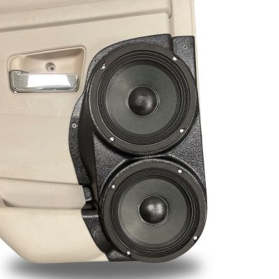 Rear Door Custom Speaker Pods for the 2005-2010 Jeep GrandCherokee to hold Dual 6.5 in speakers for car audio installation upgrade